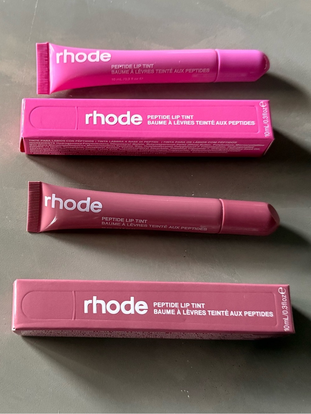 rhode skin Peptide Lip Tint Set - Shortcake + Salty Tan